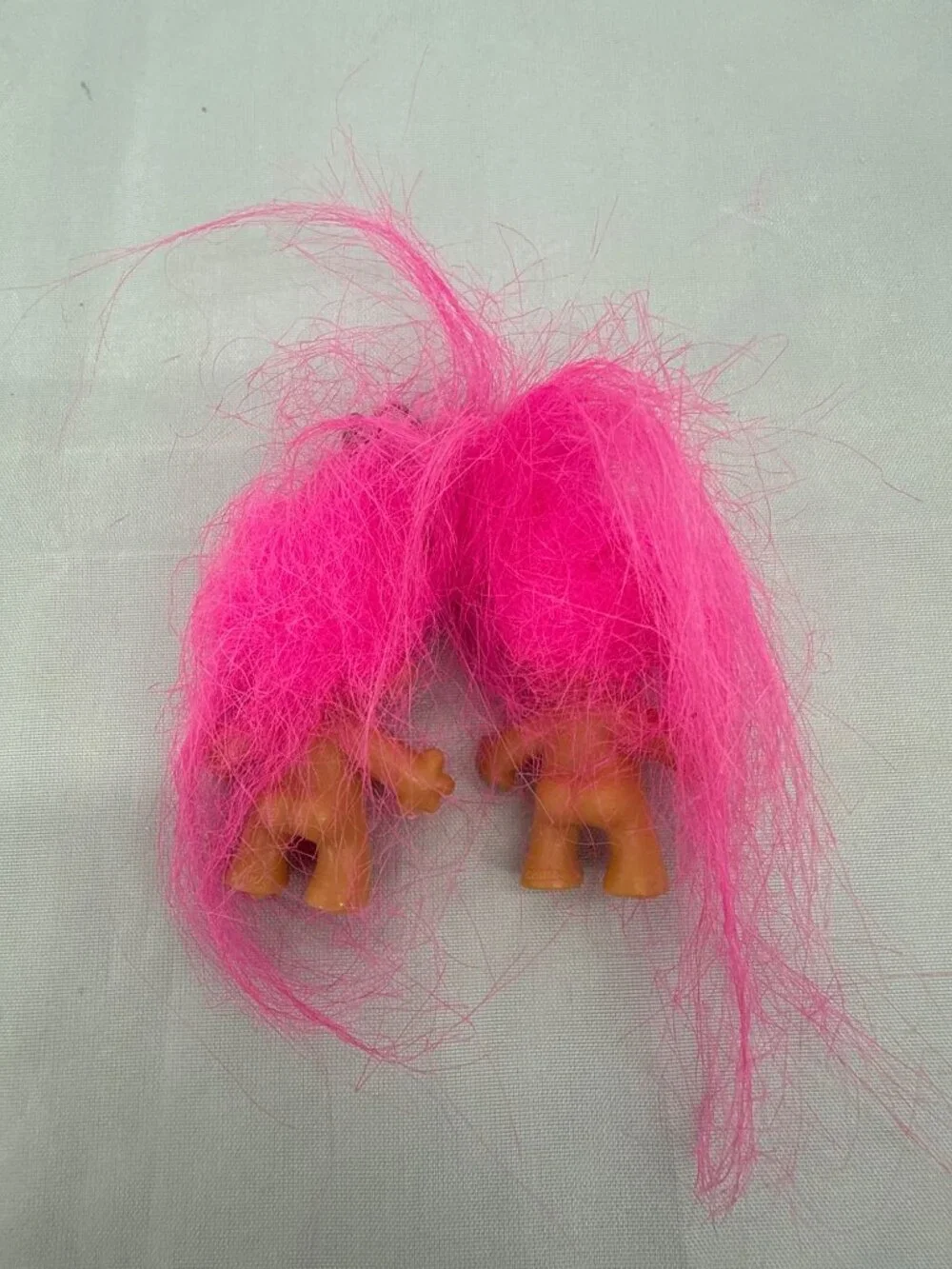 Vintage 90s Russ Troll Doll Clip On Earrings Pin Lot Pink Hair Cupid Kitsch Kidc